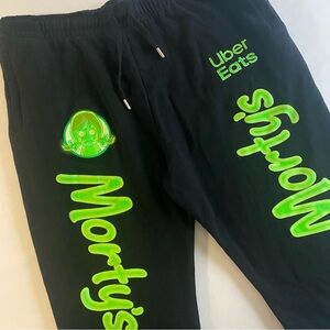 Rick & Morty Wendys Uber Eats Joggers Men 2XL Cartoon TV Show Sweatpants